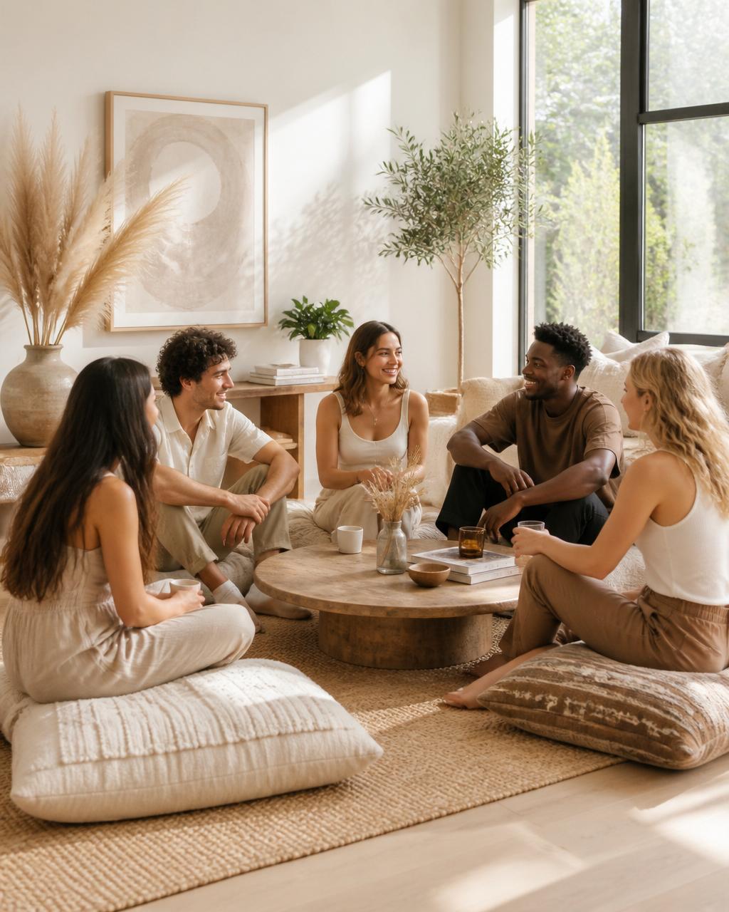 Peaceful wellness studio setting